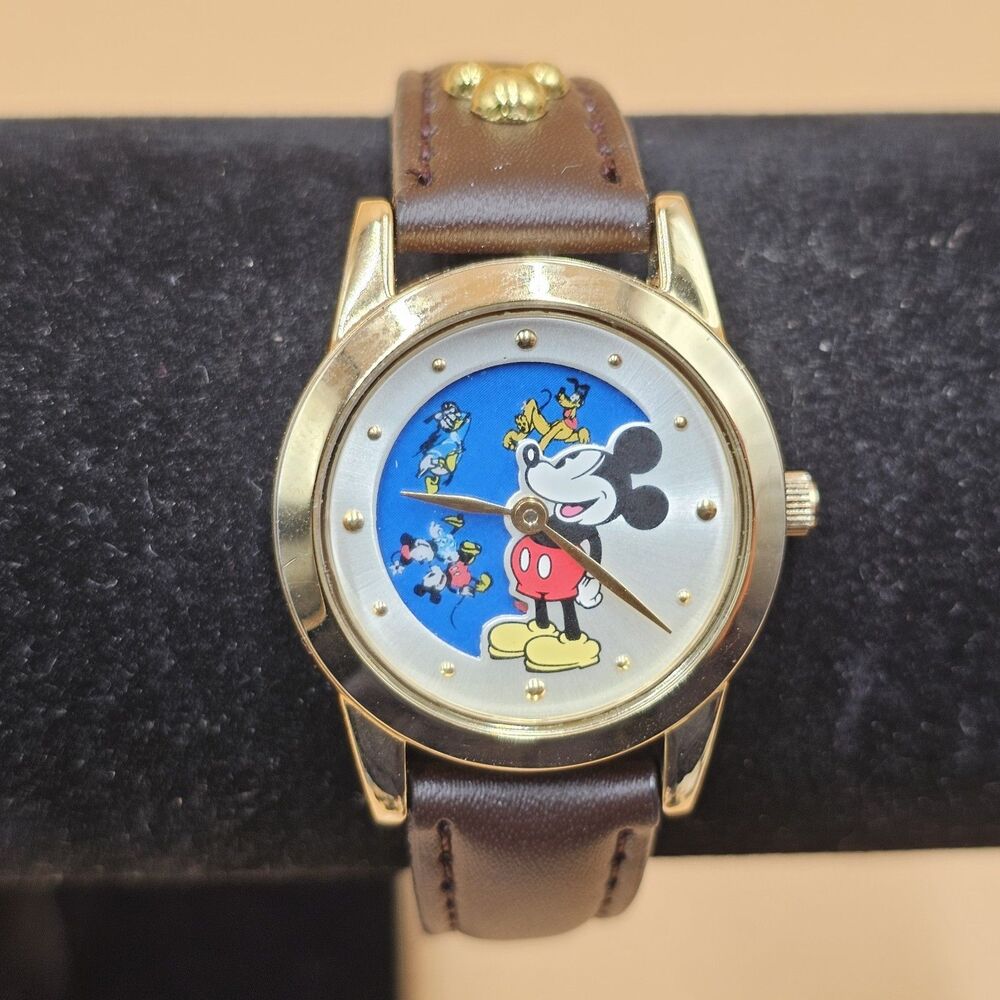 Vintage Disney Mickey Mouse & Friends Watch Seiko SII MU2390 Rotating Disk Gold